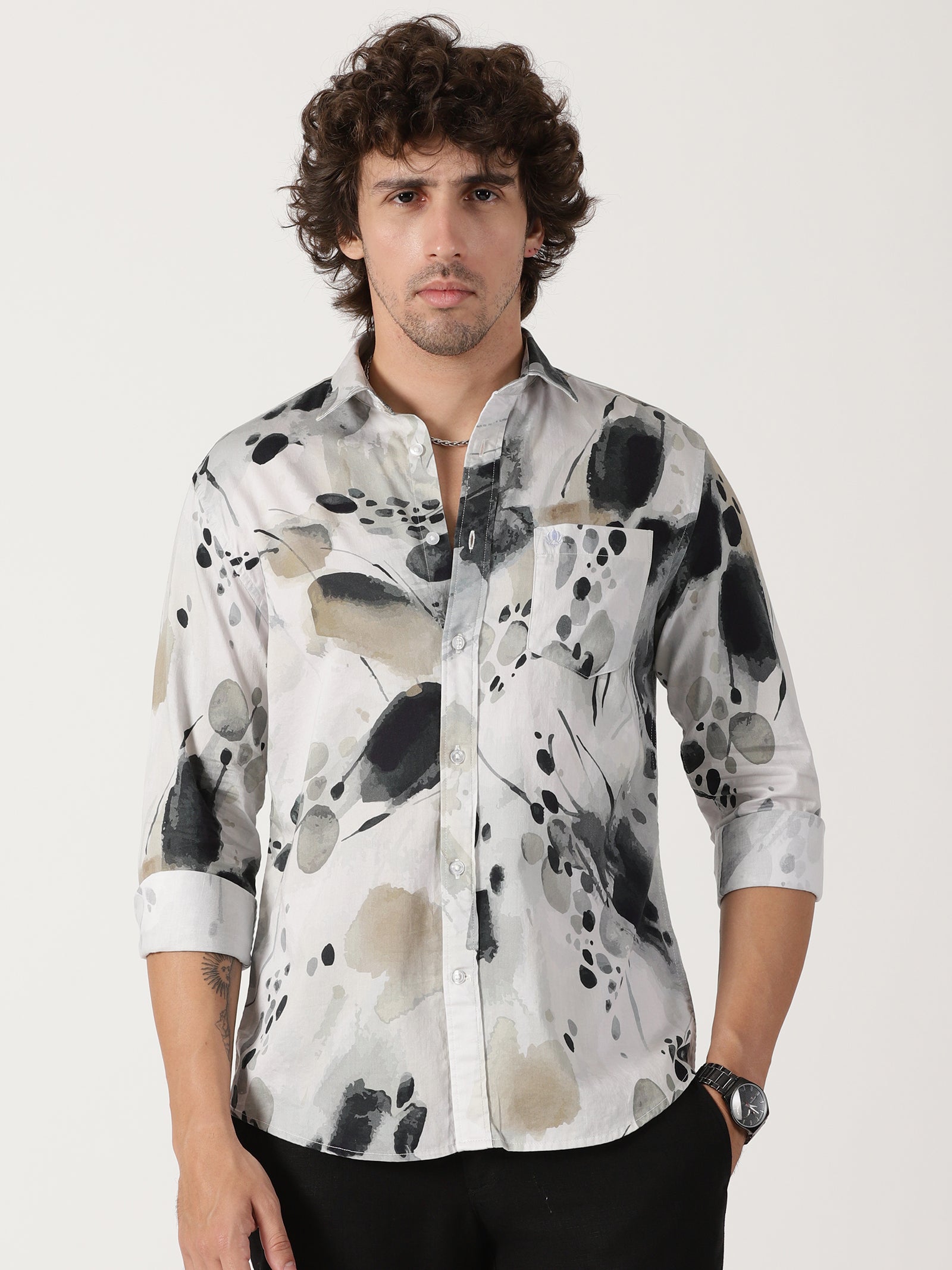 Abstract Print Casual Shirt