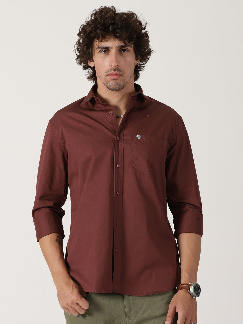 Maroon Solid Shirt