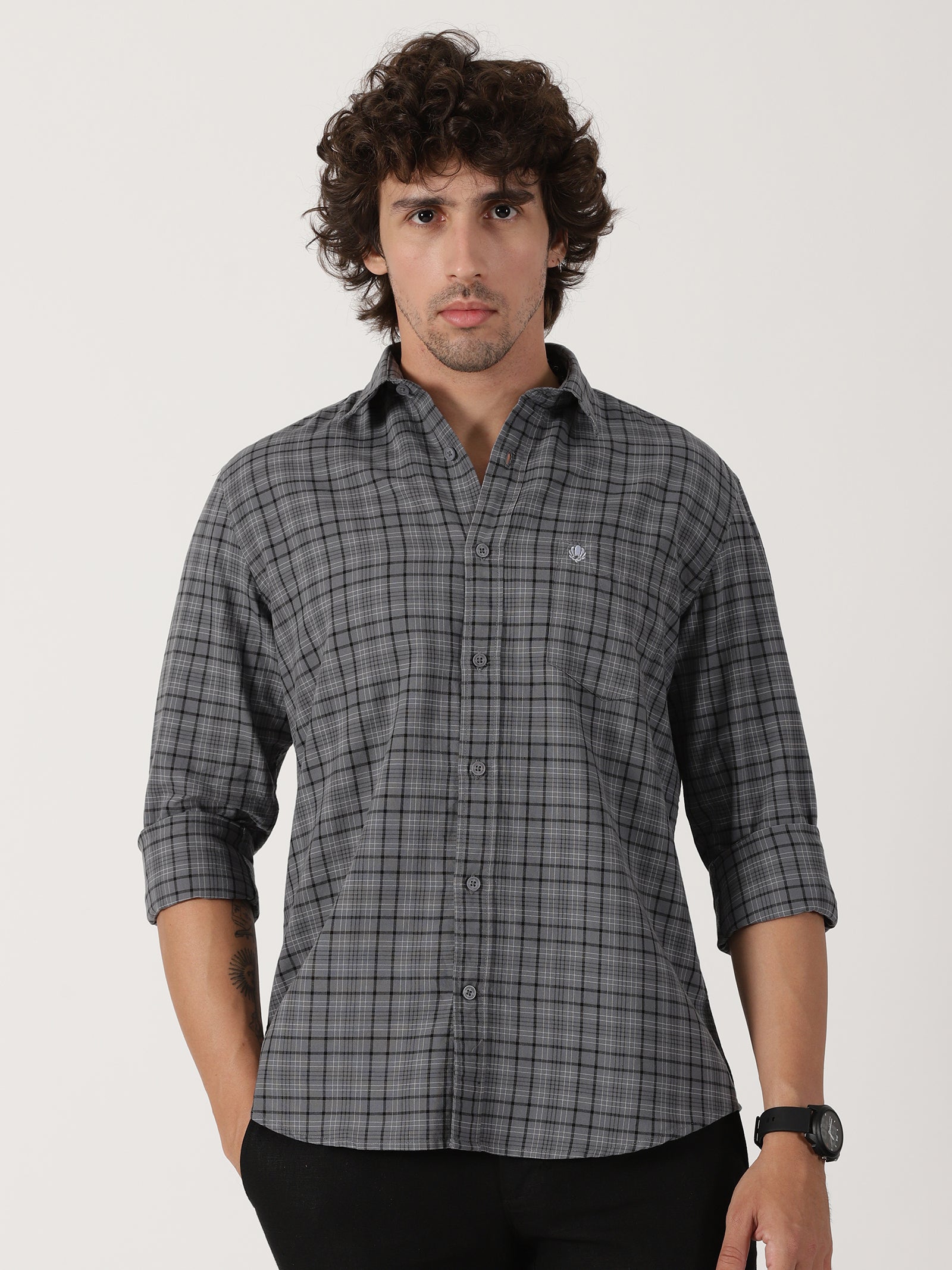 Grey Checked Shirt