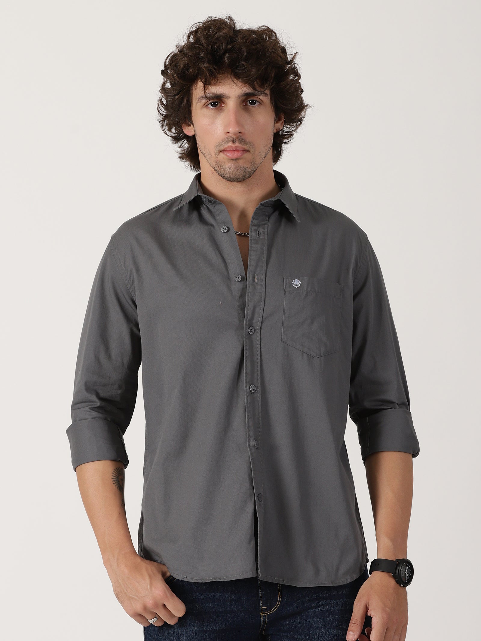Charcoal Grey Solid Shirt