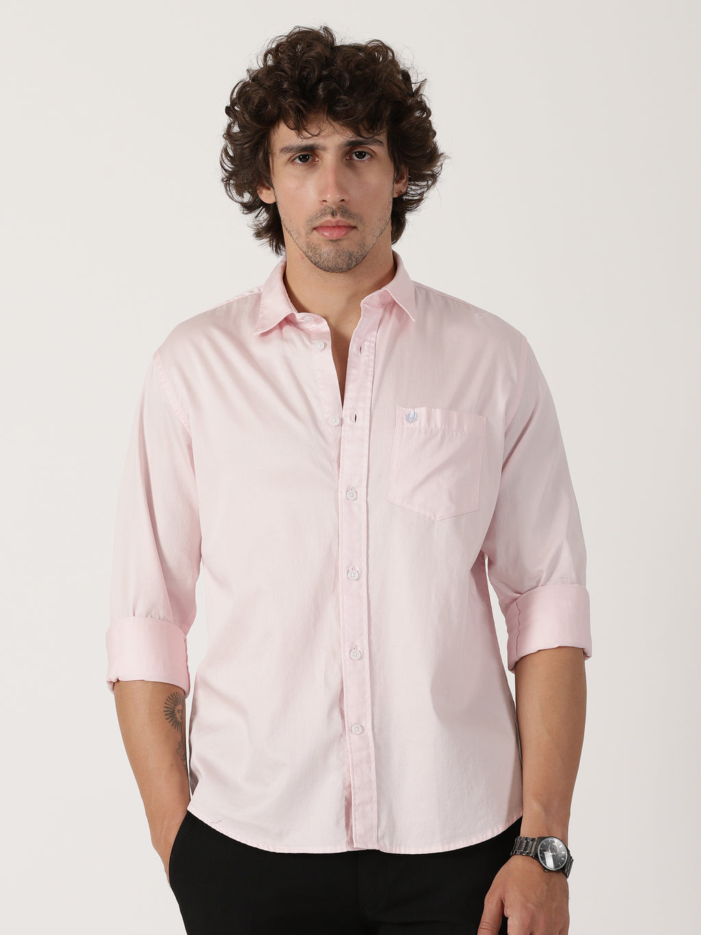 Baby Pink Solid Shirt