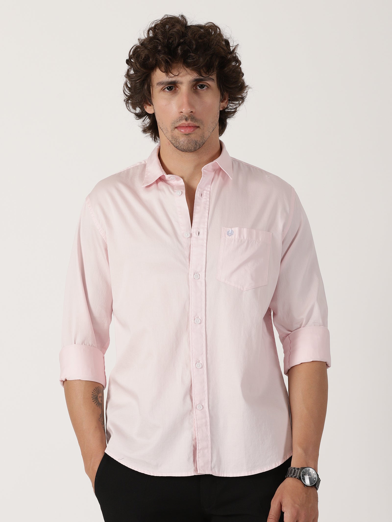 Baby Pink Solid Shirt