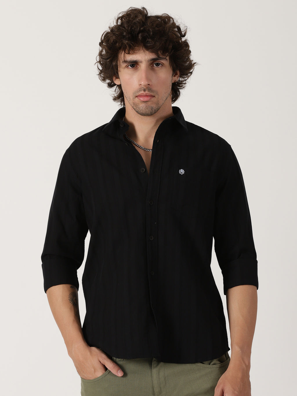 Black Textured Shirt