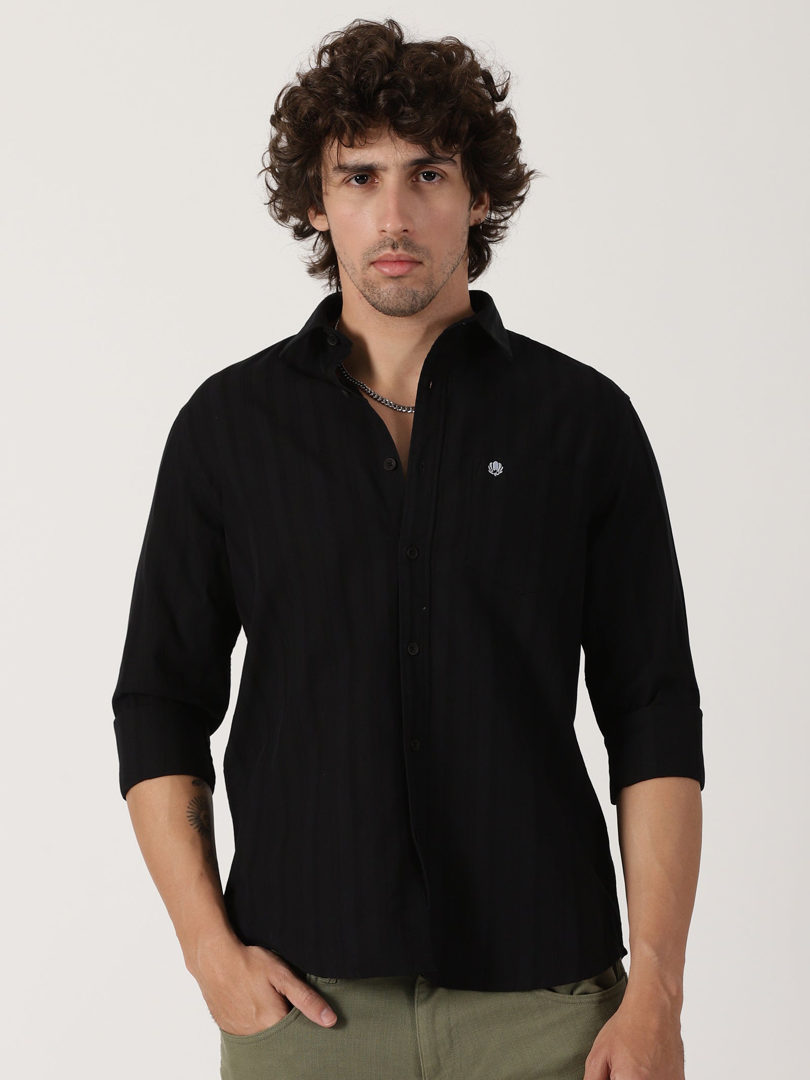 Black Textured Shirt