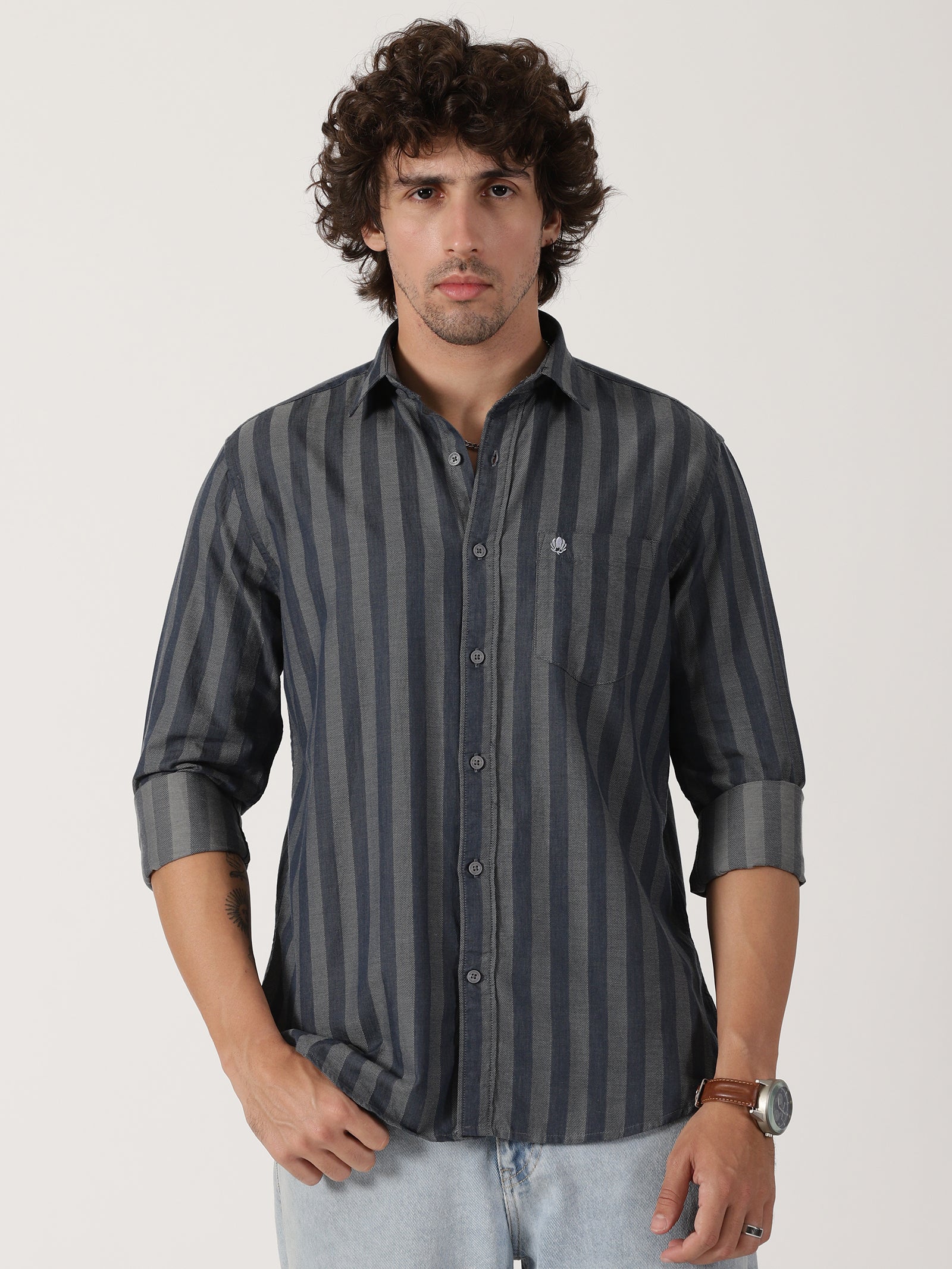 Charcoal Striped Shirt