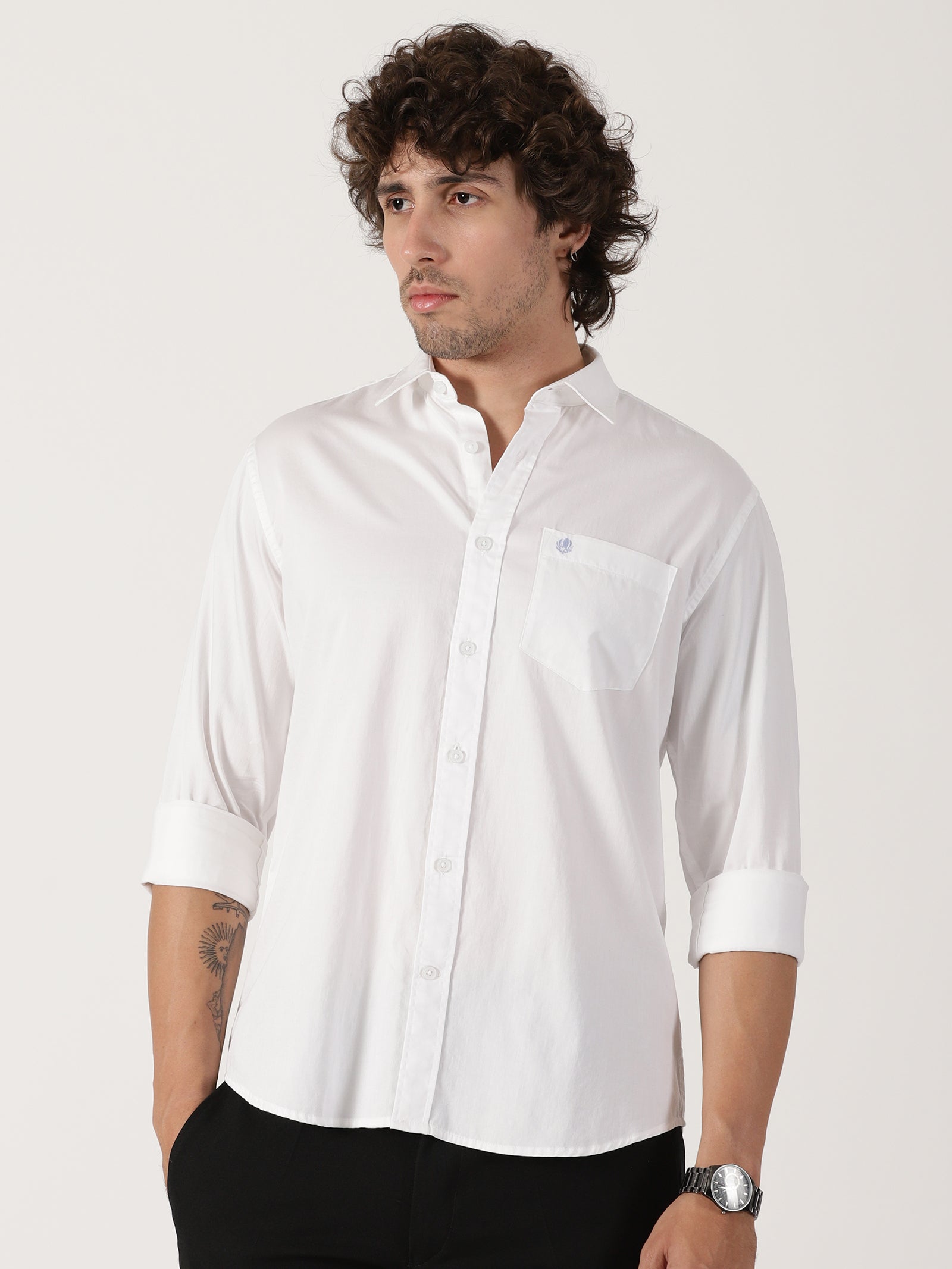 White Solid Shirt