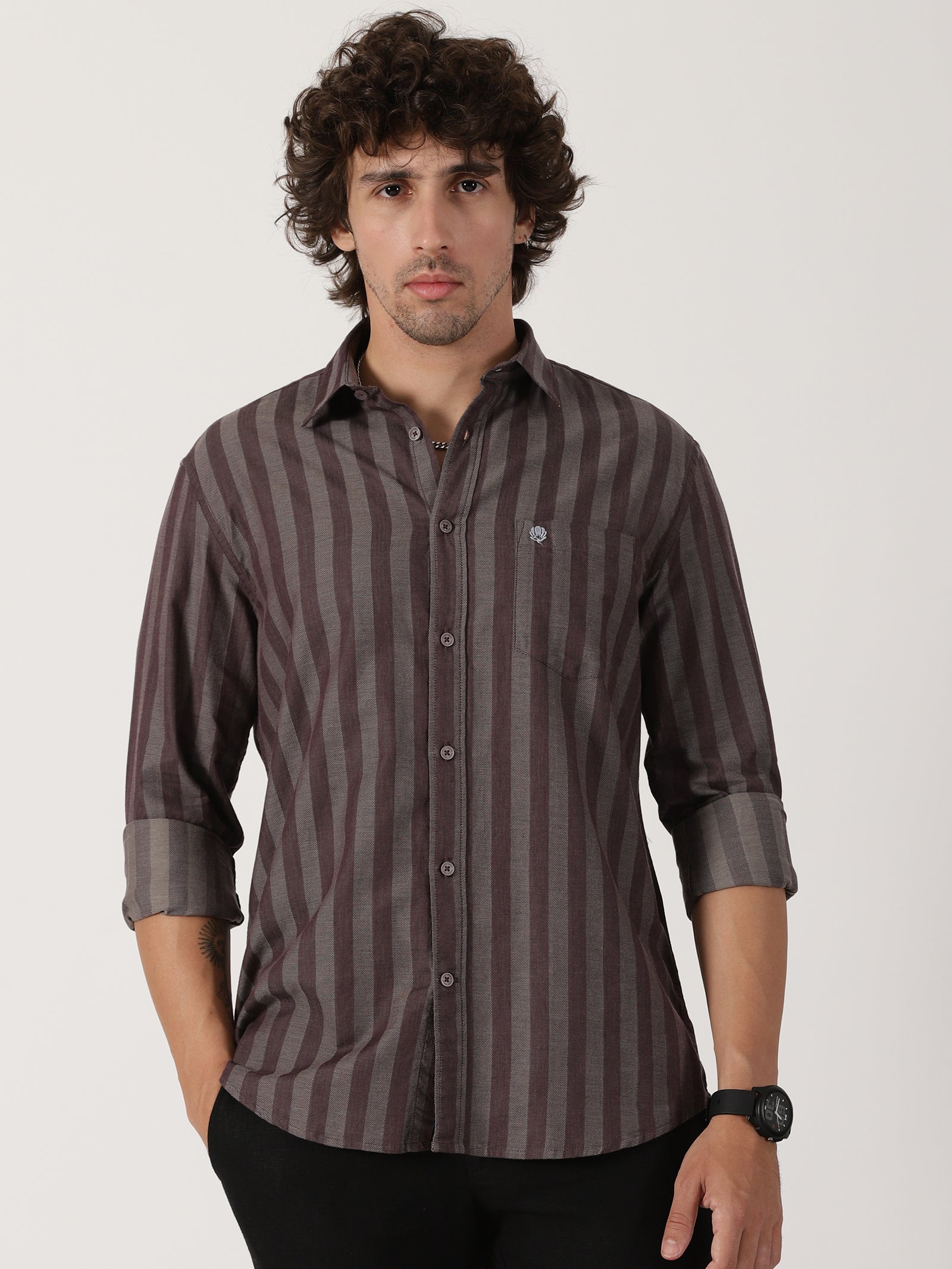 Brown Striped Shirt