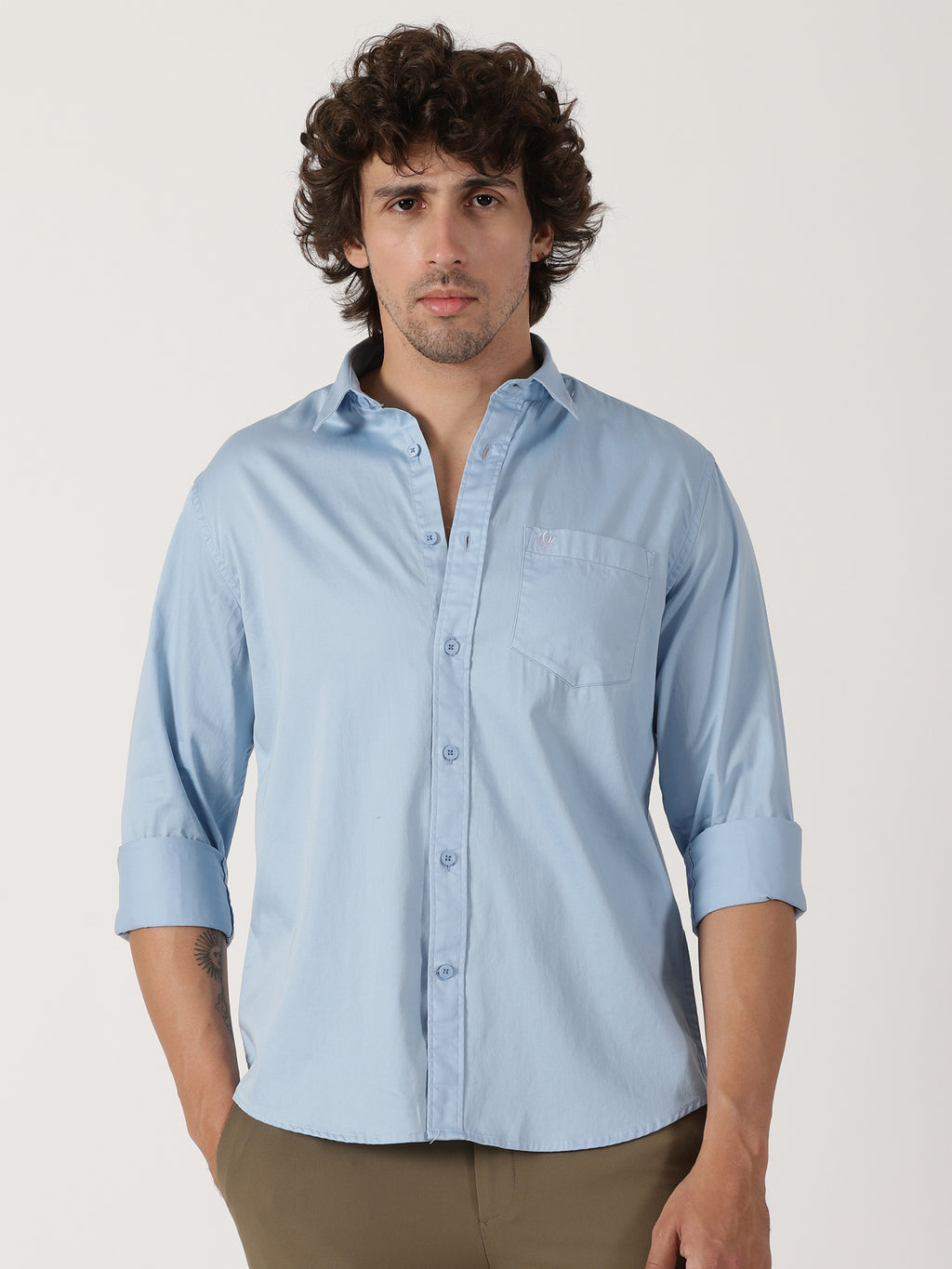 Sky Blue Solid Shirt
