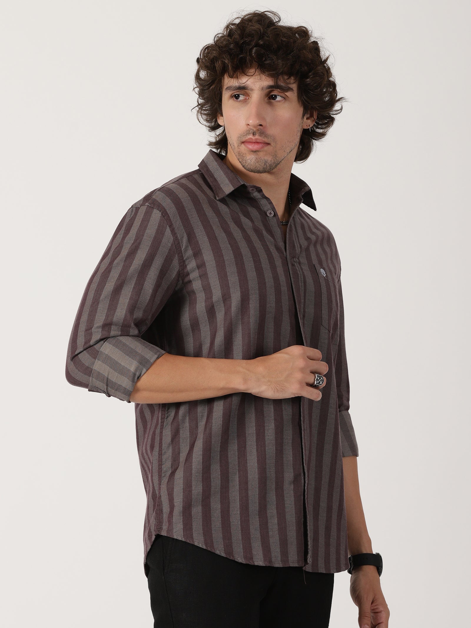 Brown Striped Shirt