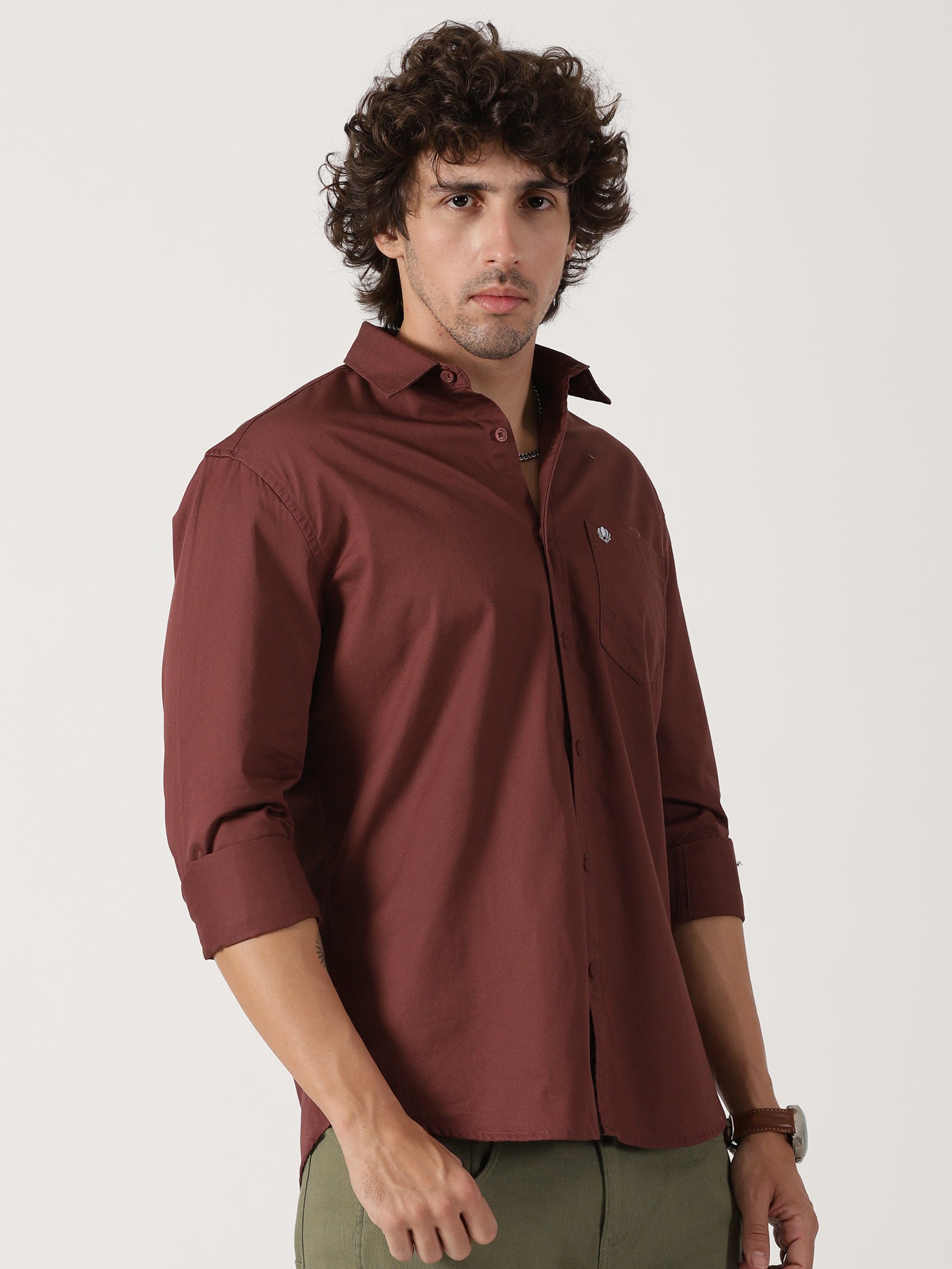 Maroon Solid Shirt
