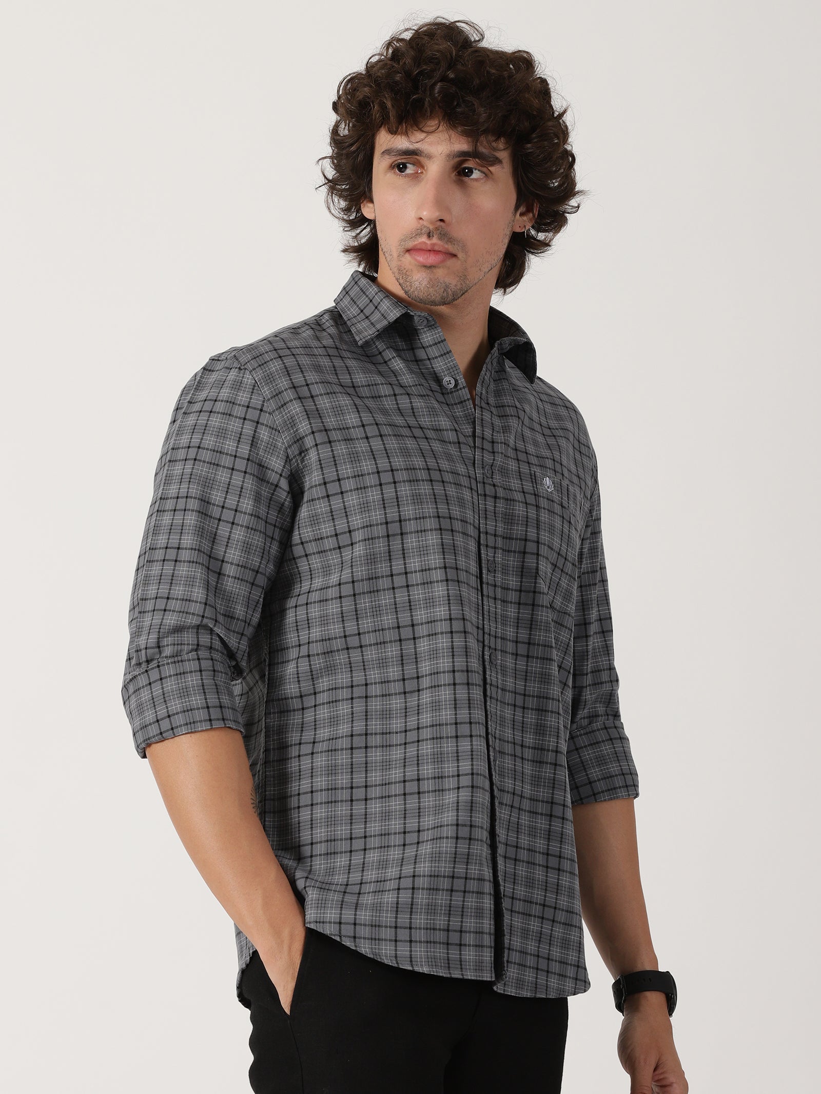 Grey Checked Shirt