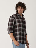 Brown & Grey Checked Shirt