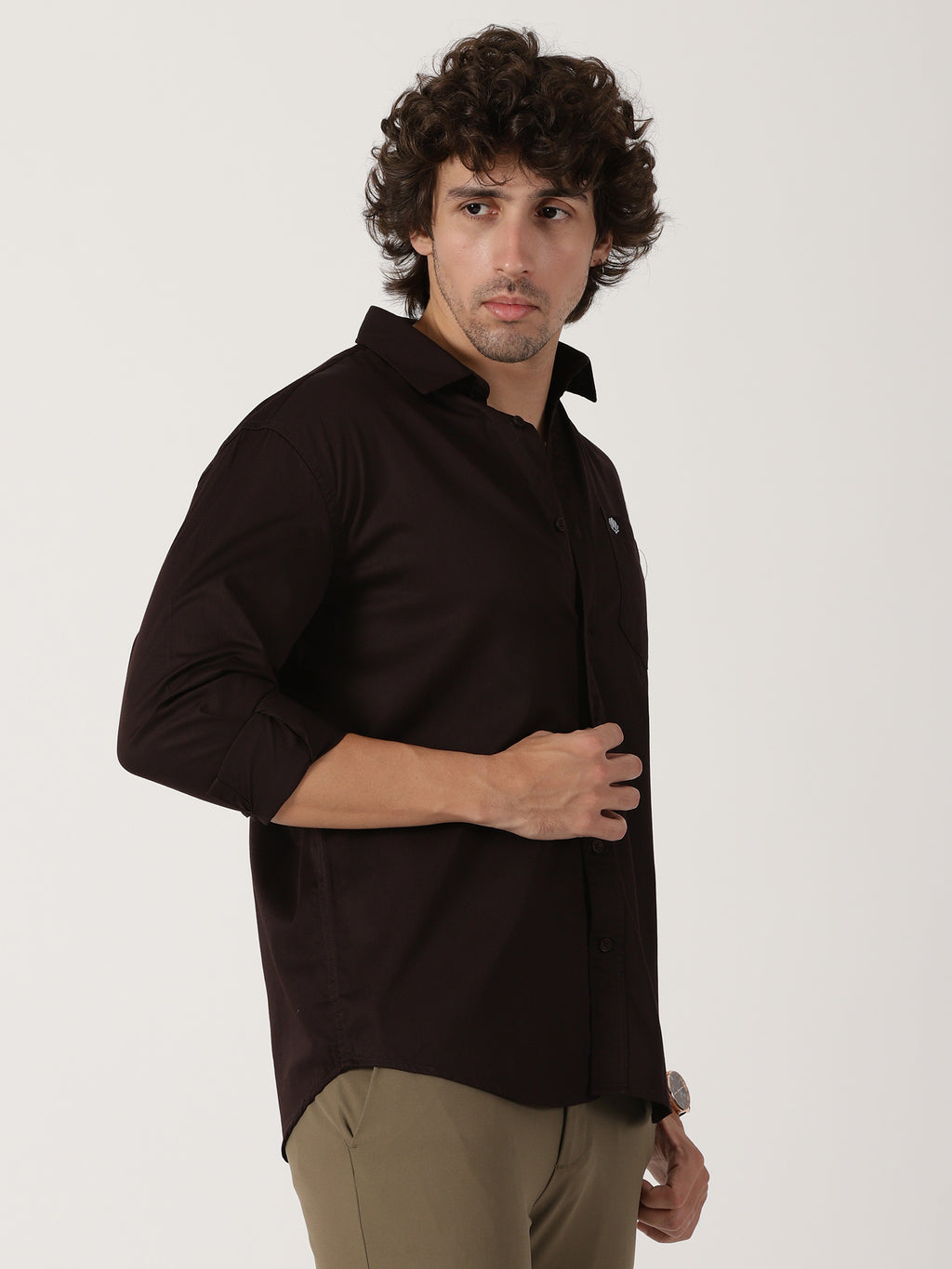 Dark Brown Solid Shirt