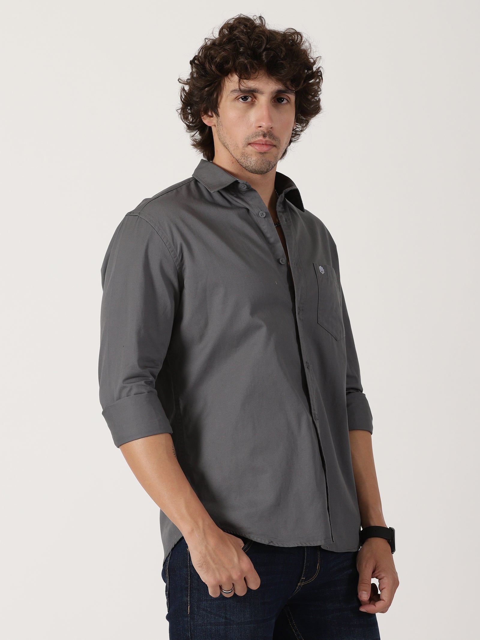Charcoal Grey Solid Shirt
