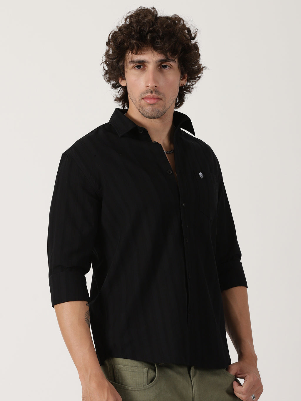 Black Textured Shirt