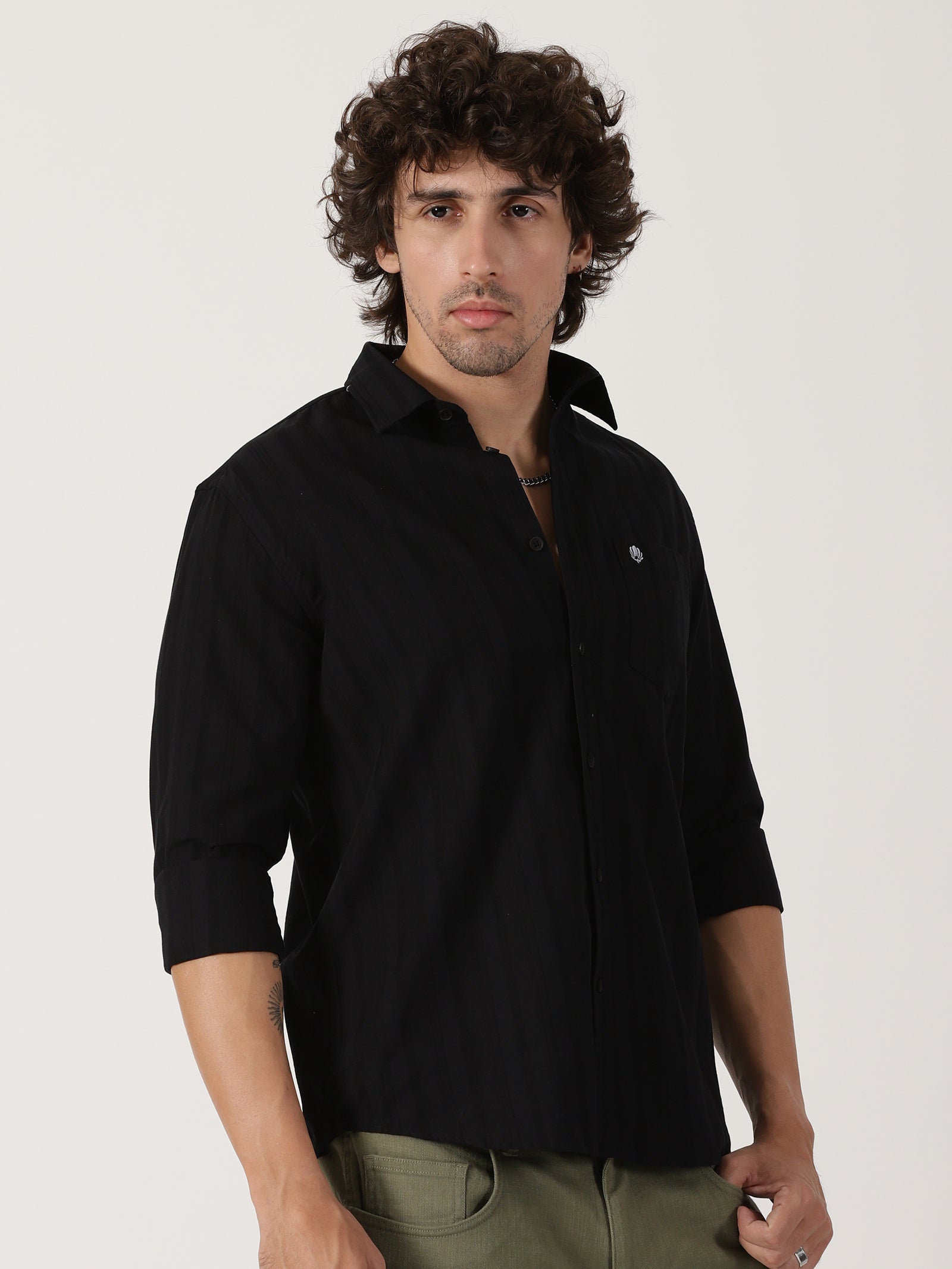 Black Textured Shirt