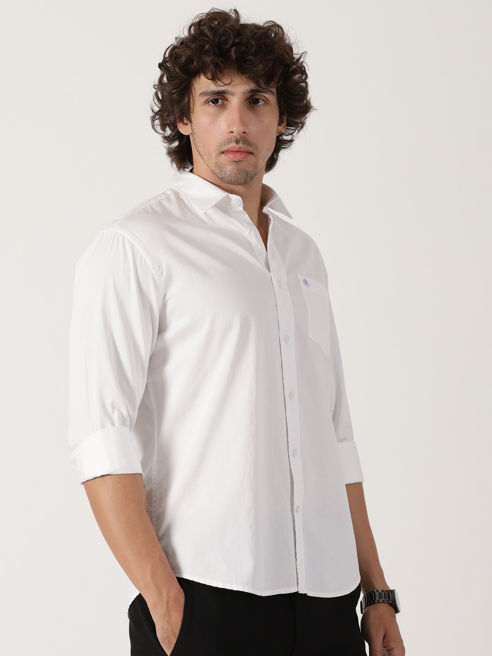 White Solid Shirt