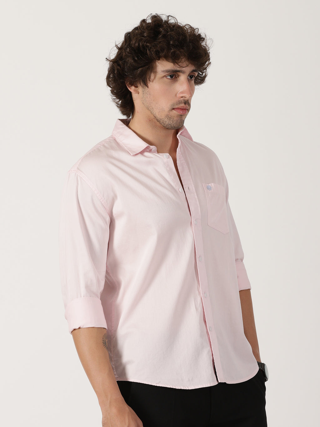 Baby Pink Solid Shirt