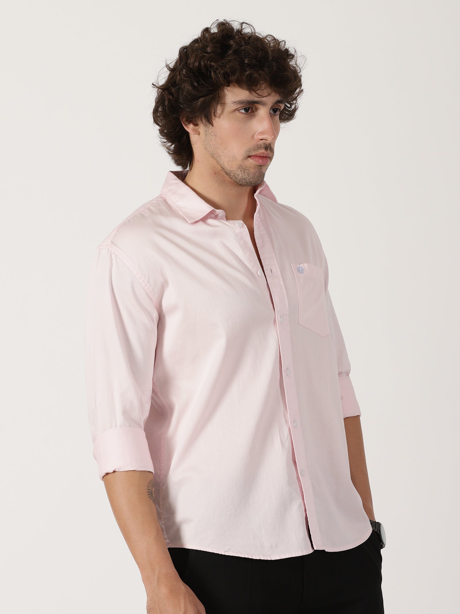 Baby Pink Solid Shirt