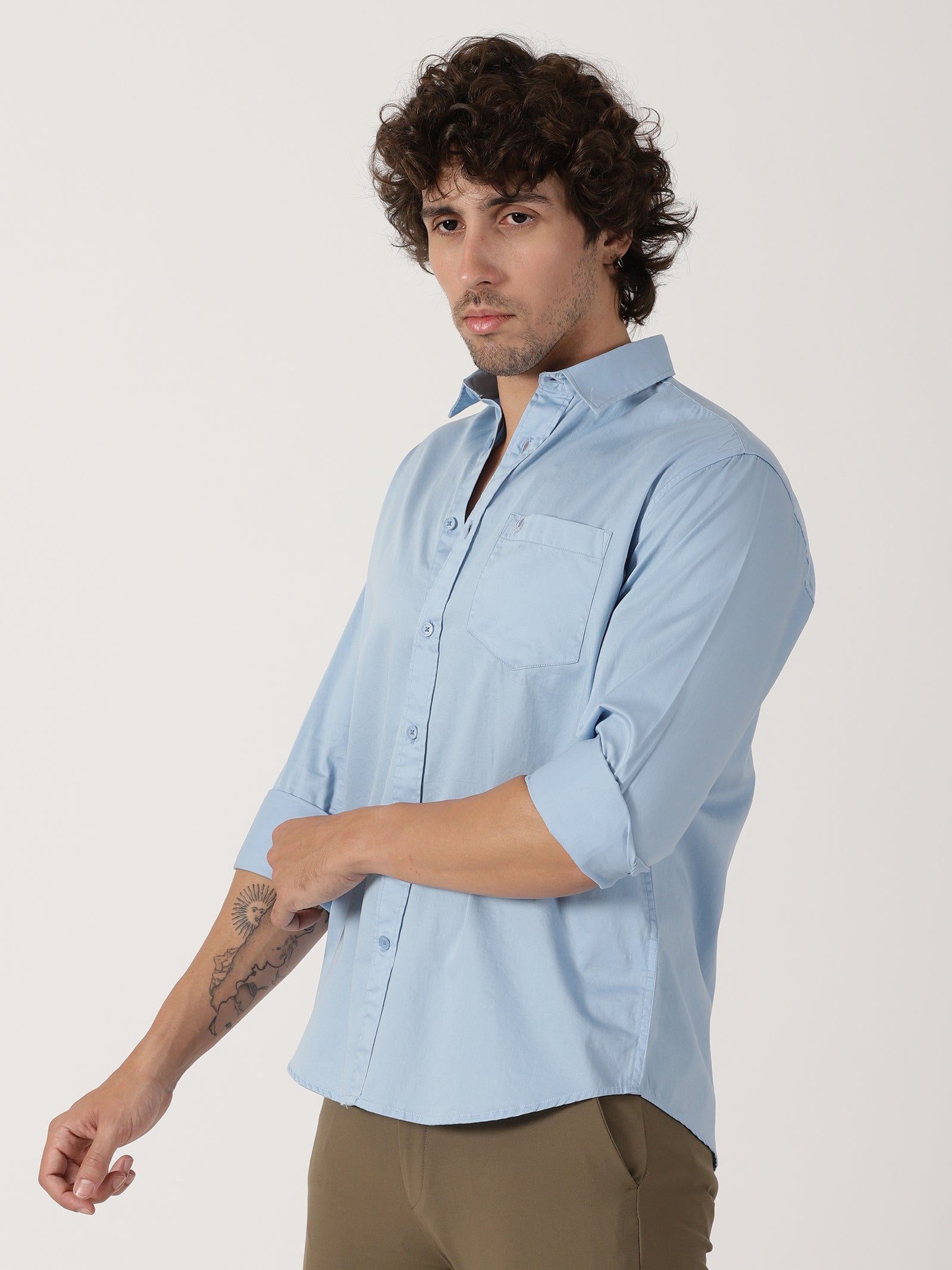 Sky Blue Solid Shirt