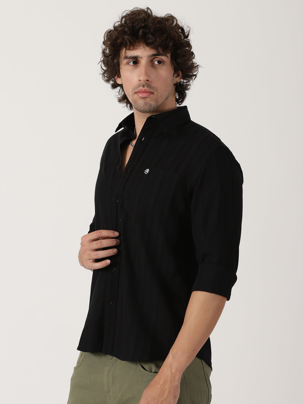 Black Textured Shirt
