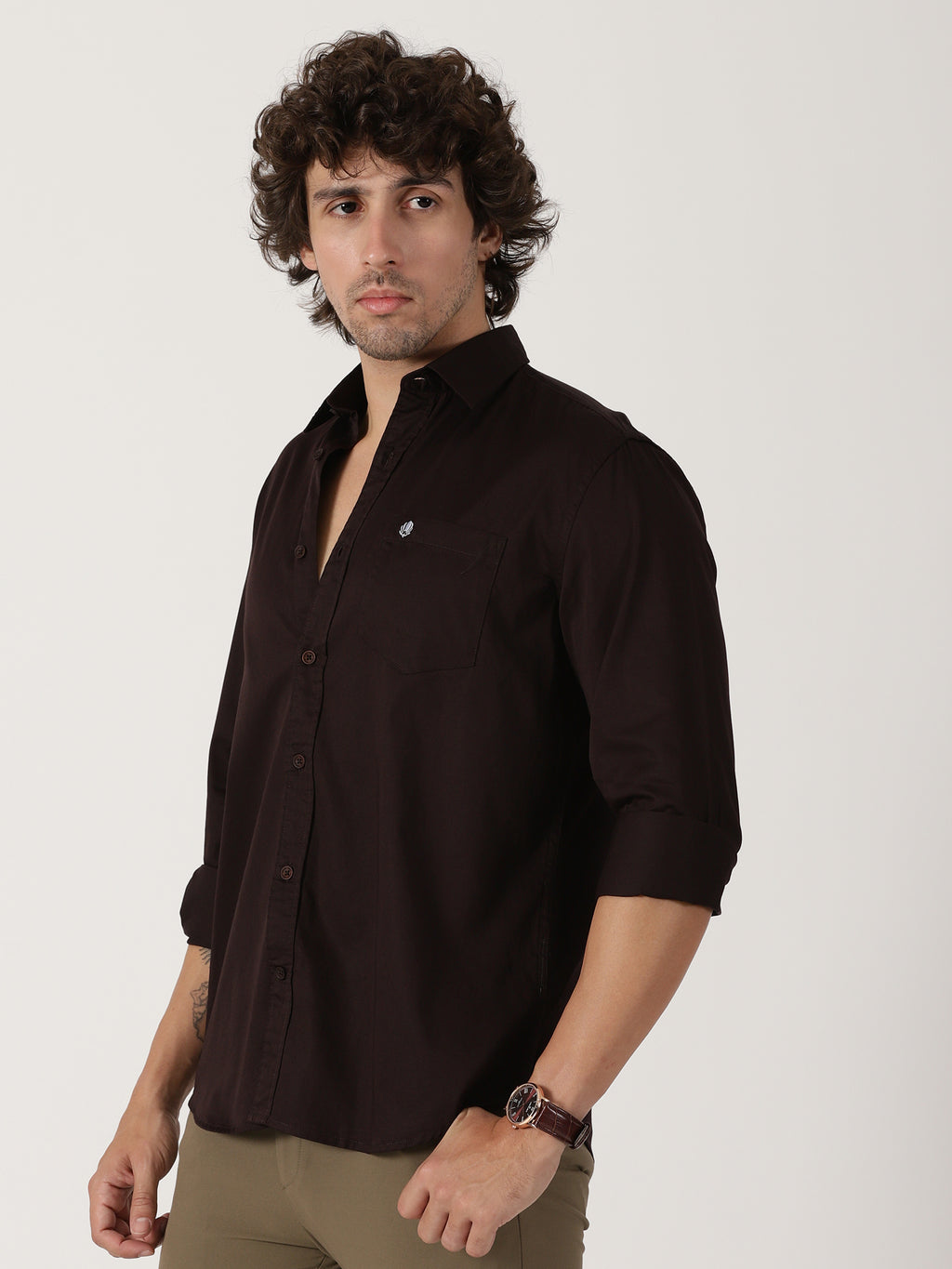 Dark Brown Solid Shirt