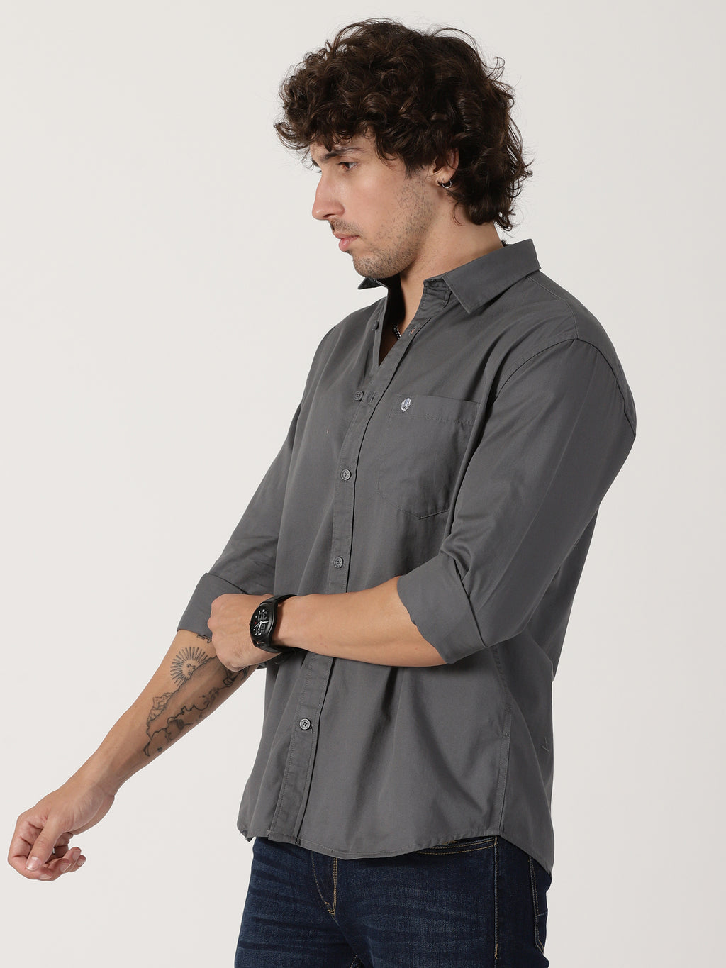Charcoal Grey Solid Shirt