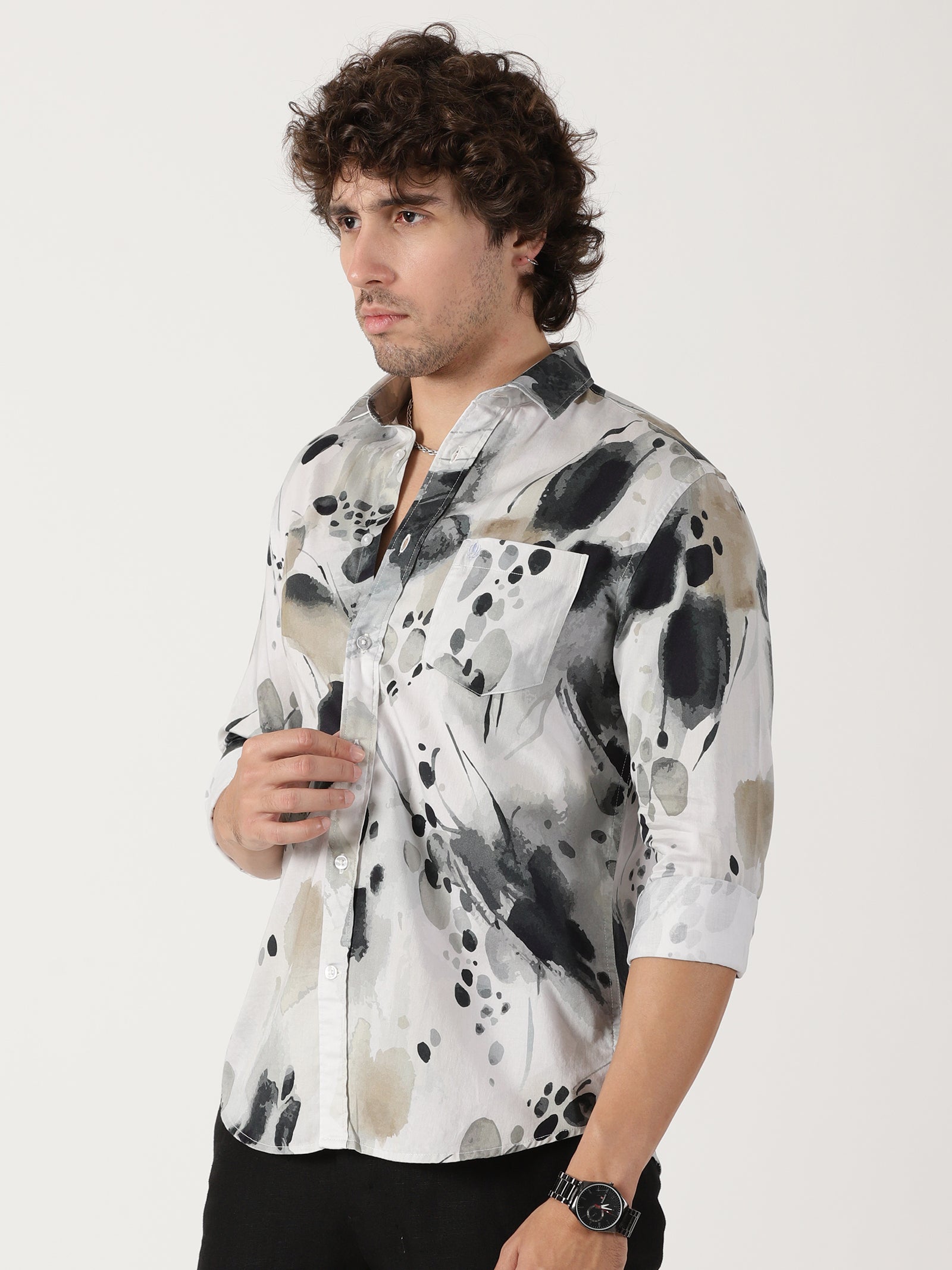 Abstract Print Casual Shirt