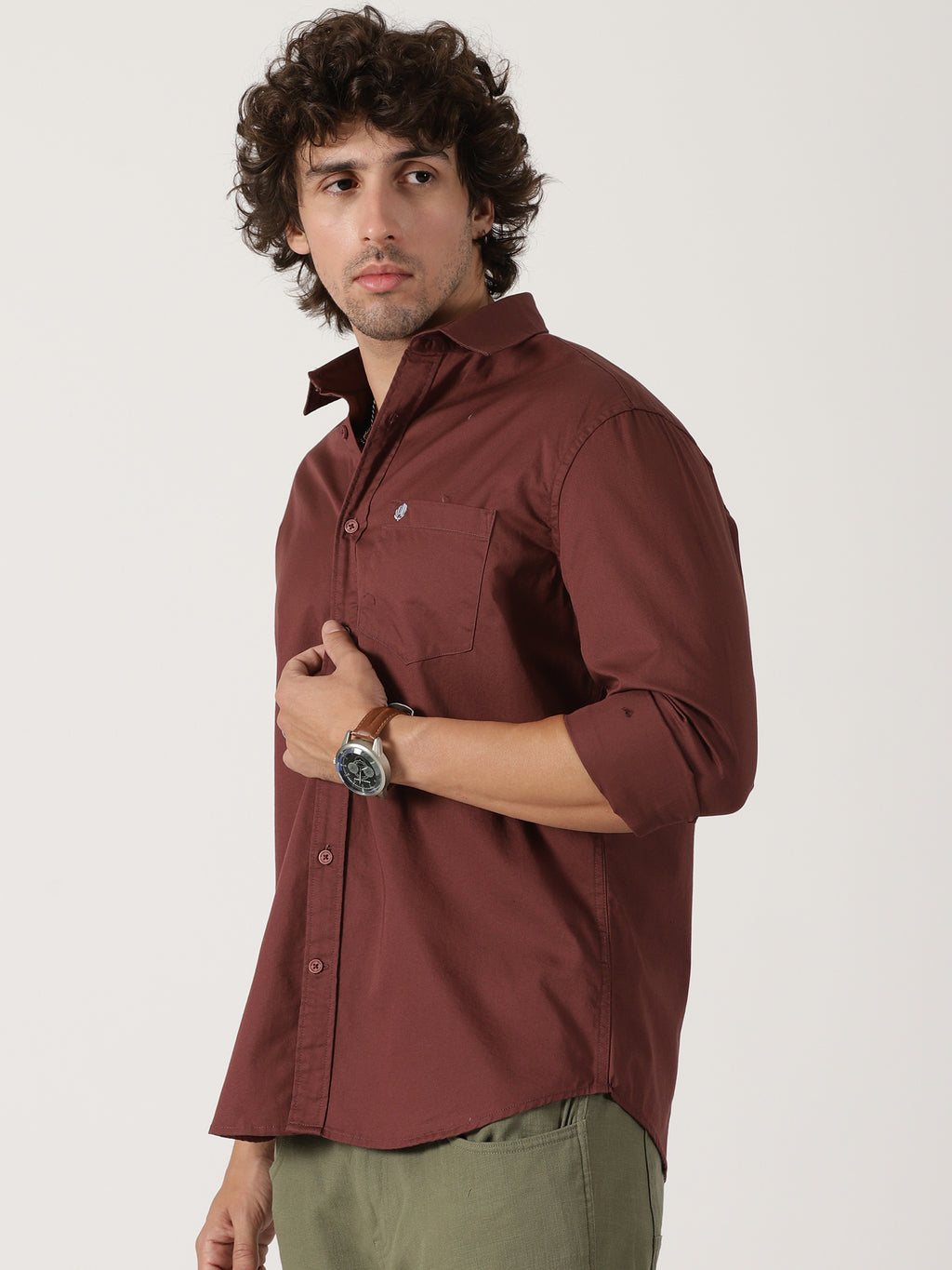 Maroon Solid Shirt