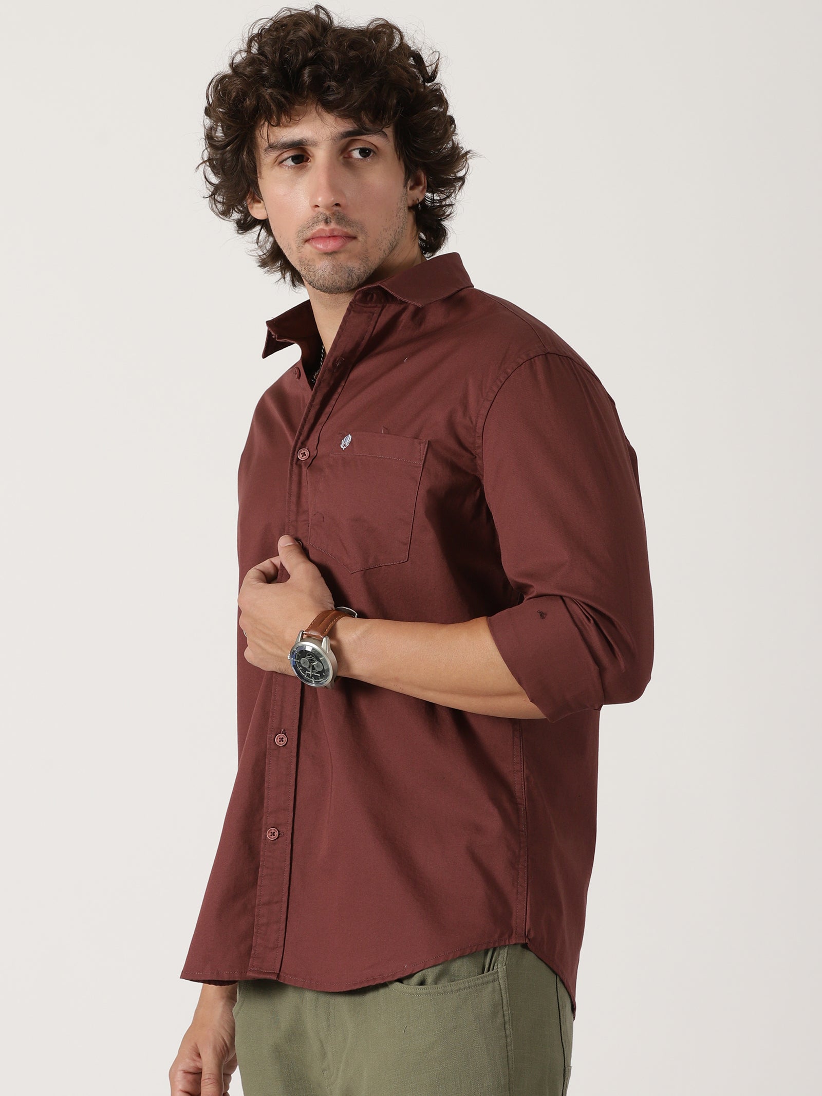 Maroon Solid Shirt
