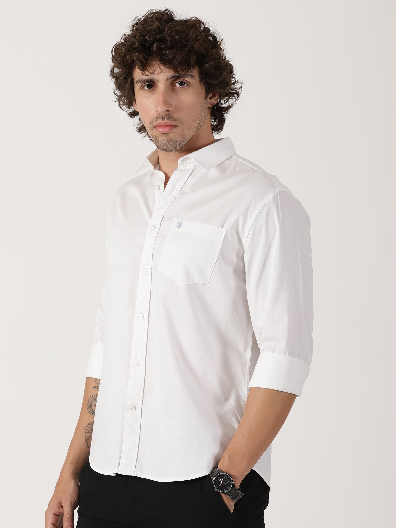 White Solid Shirt