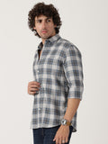 Blue & Grey Checked Shirt
