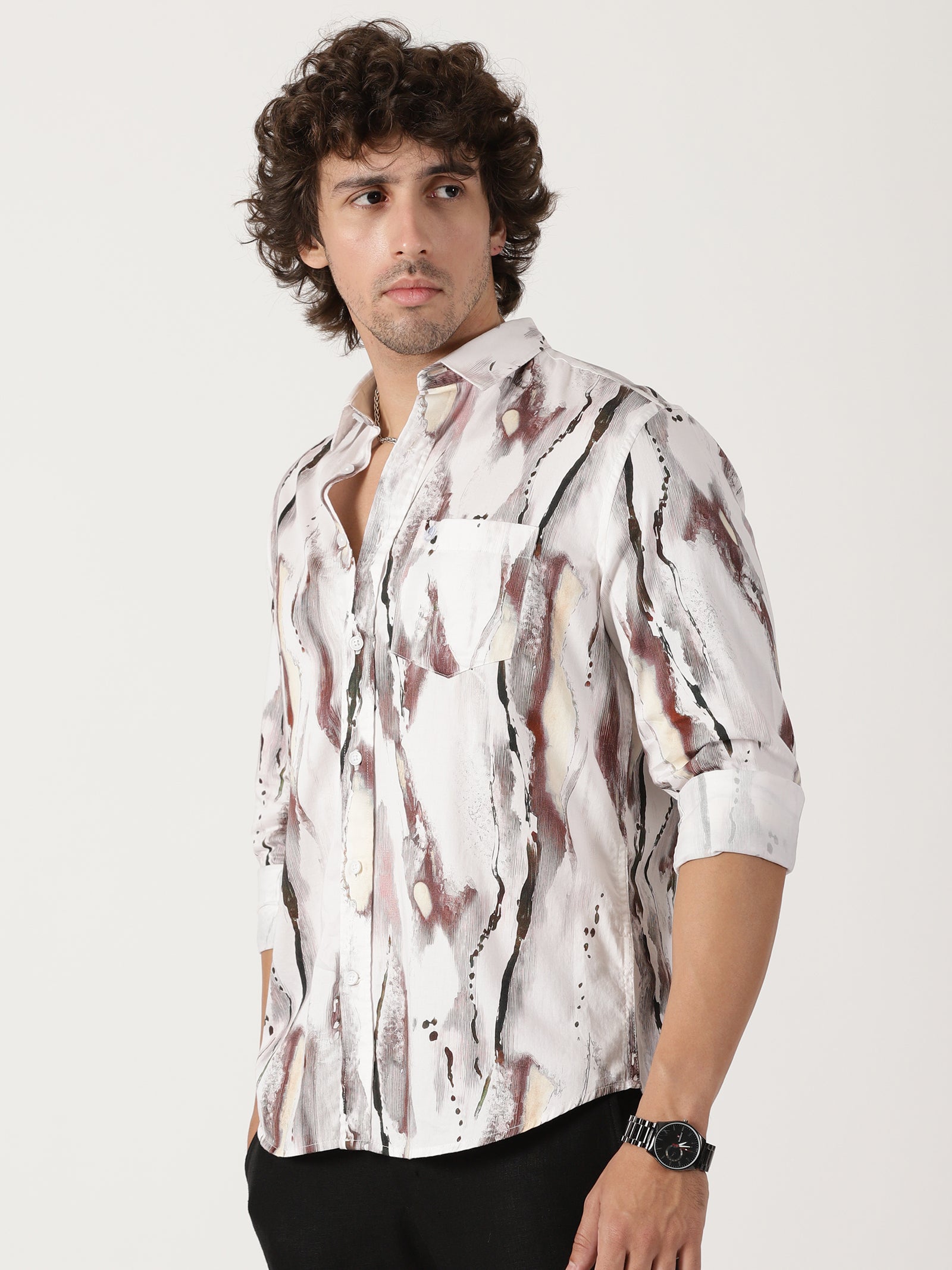 Abstract Brush Print Shirt