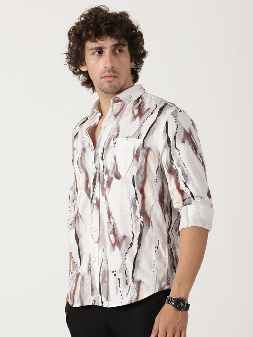 Abstract Brush Print Shirt