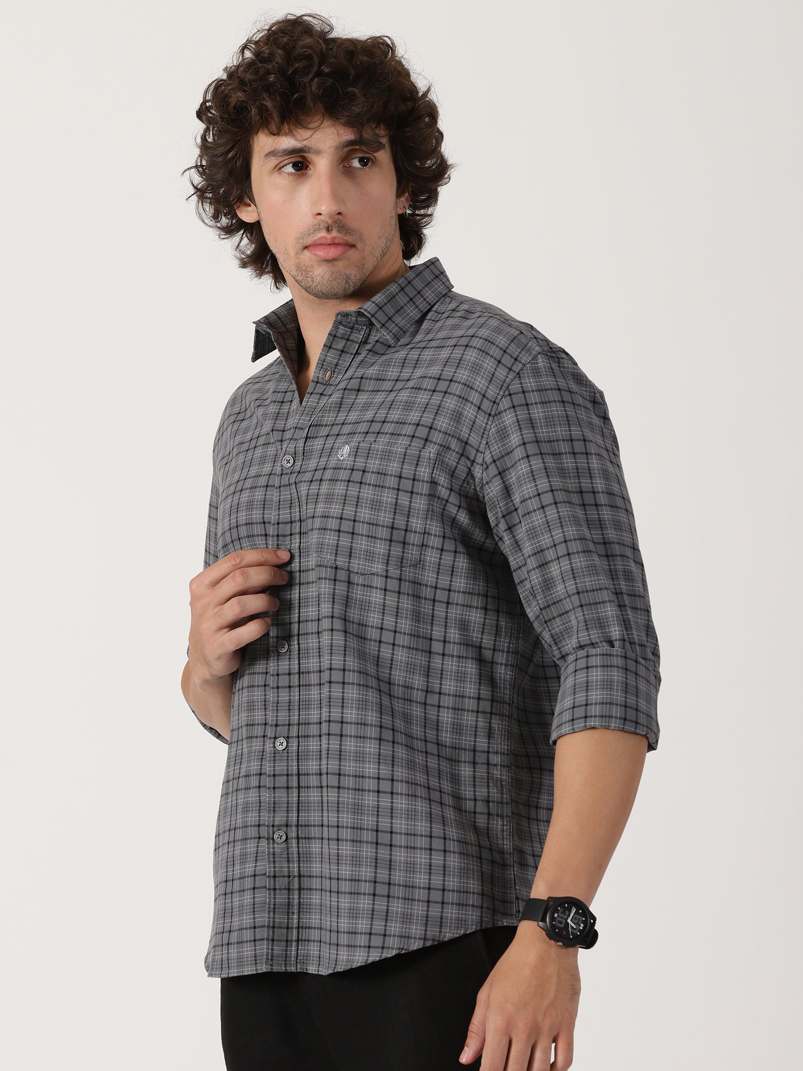 Grey Checked Shirt