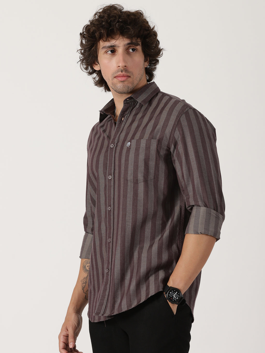 Brown Striped Shirt