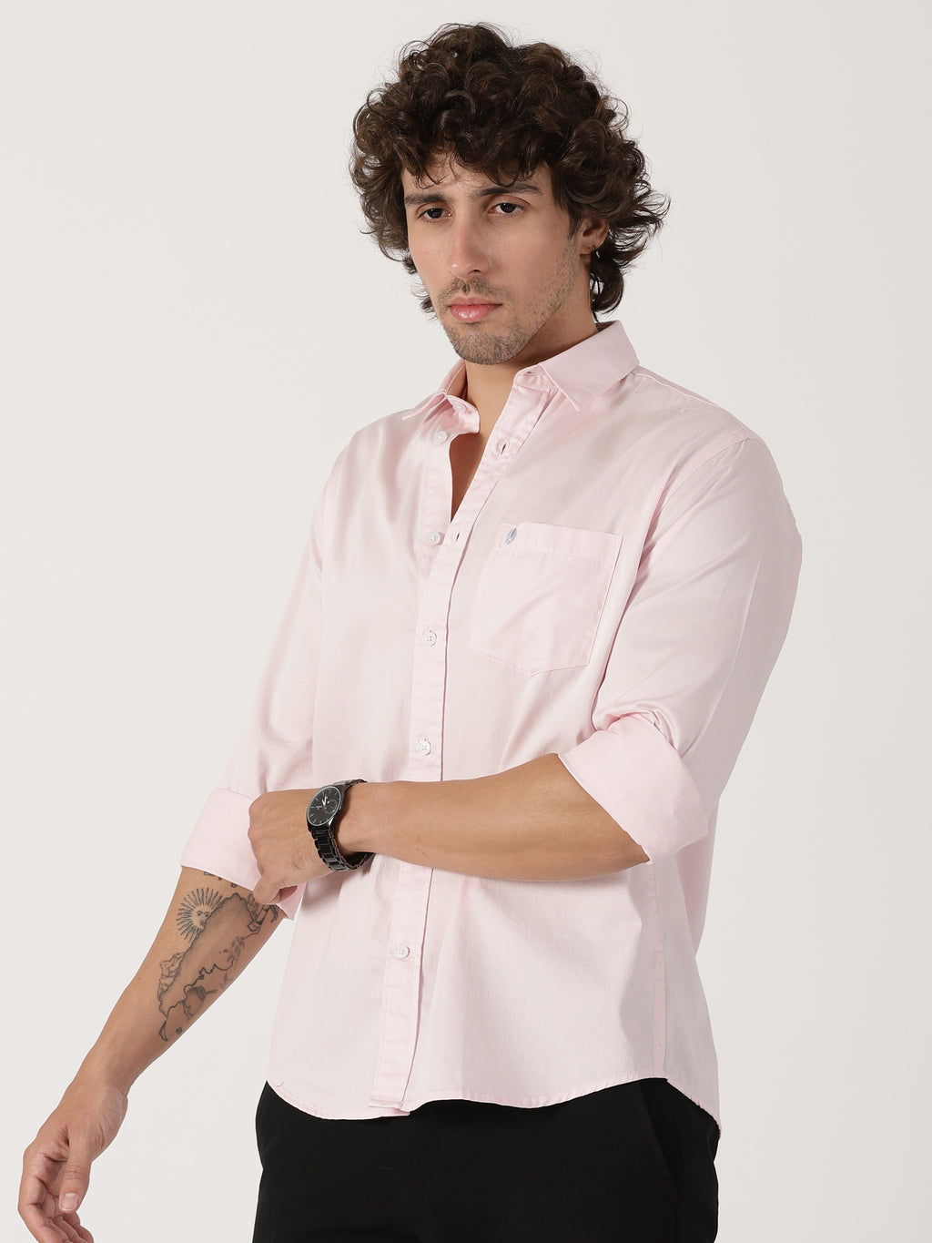 Baby Pink Solid Shirt
