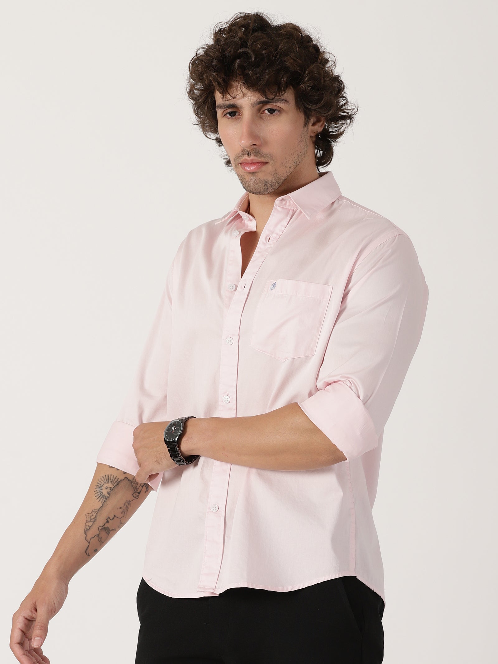 Baby Pink Solid Shirt