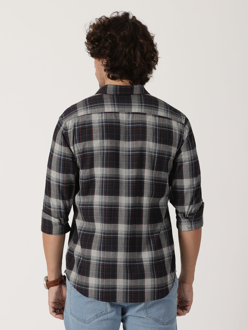 Grey & Black Checked Shirt