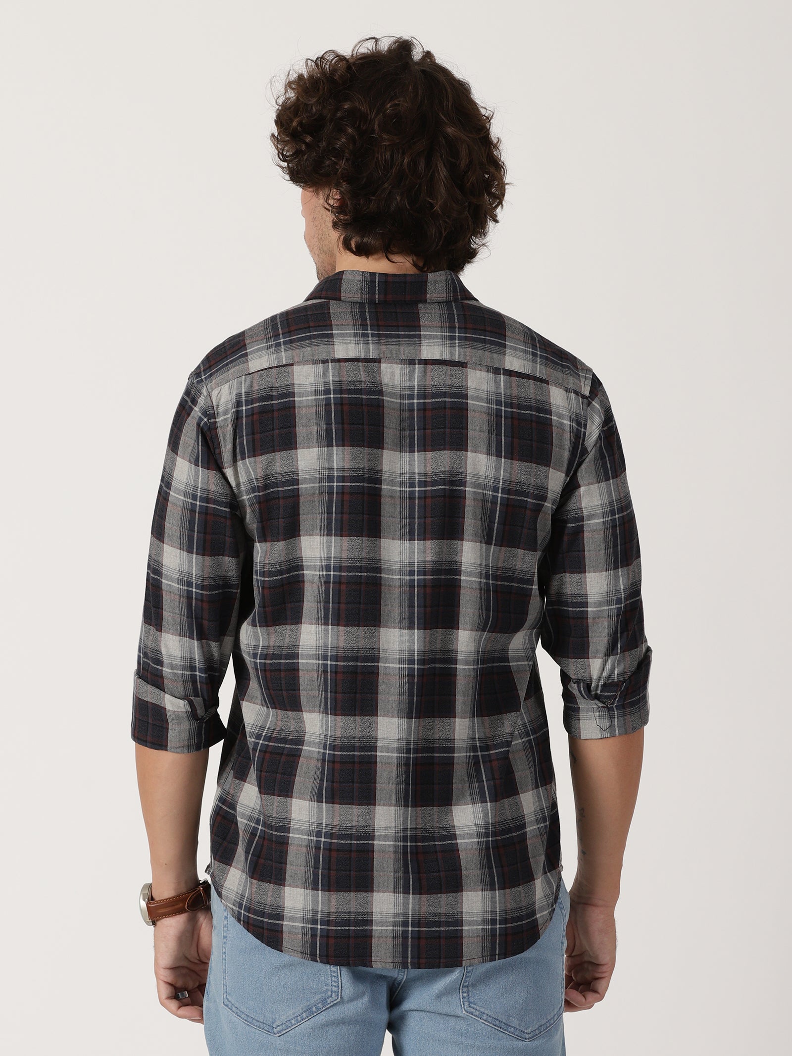 Grey & Black Checked Shirt