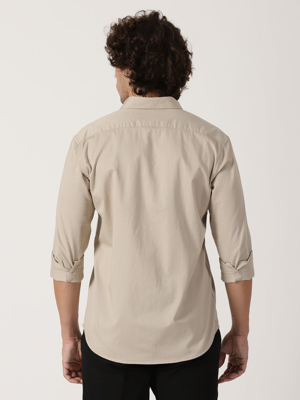 Beige Solid Shirt