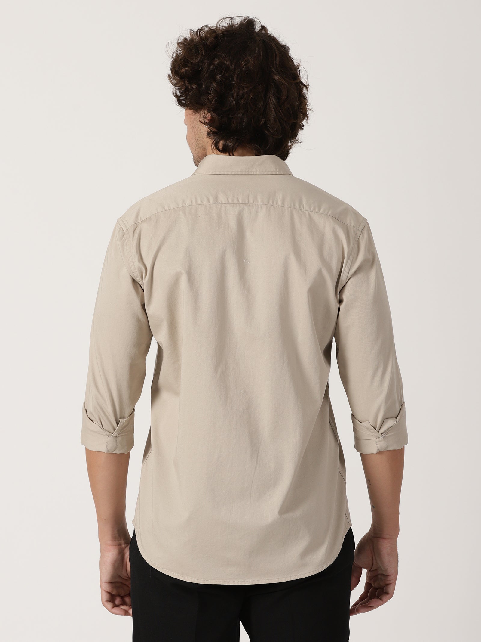 Beige Solid Shirt