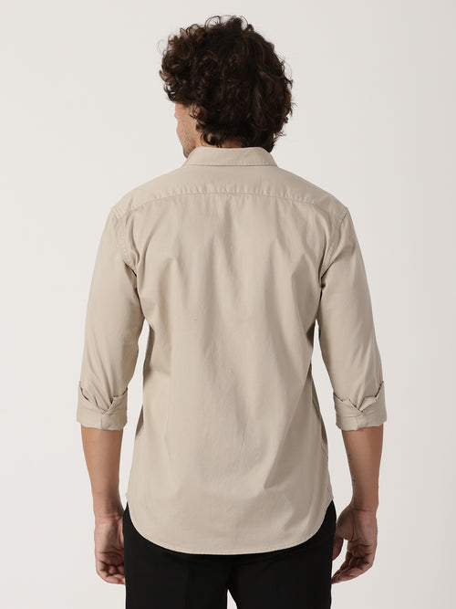 Beige Solid Shirt