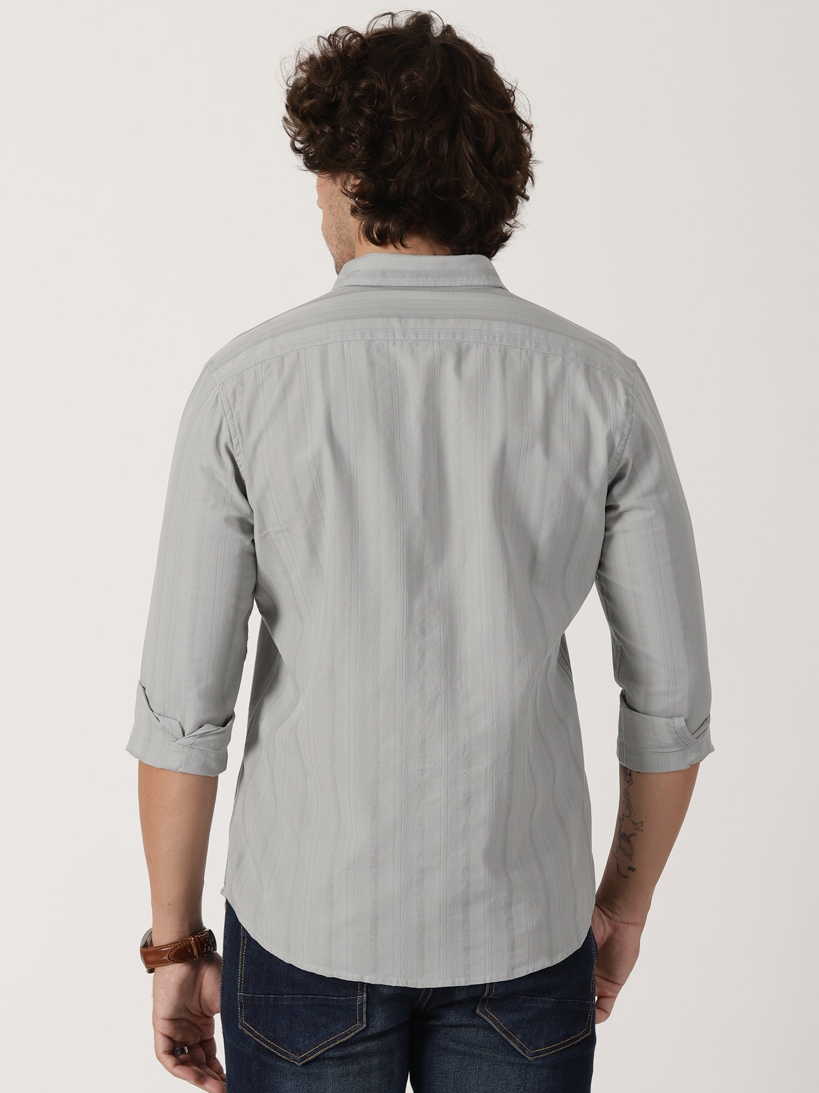 Light Grey Textured Shirt