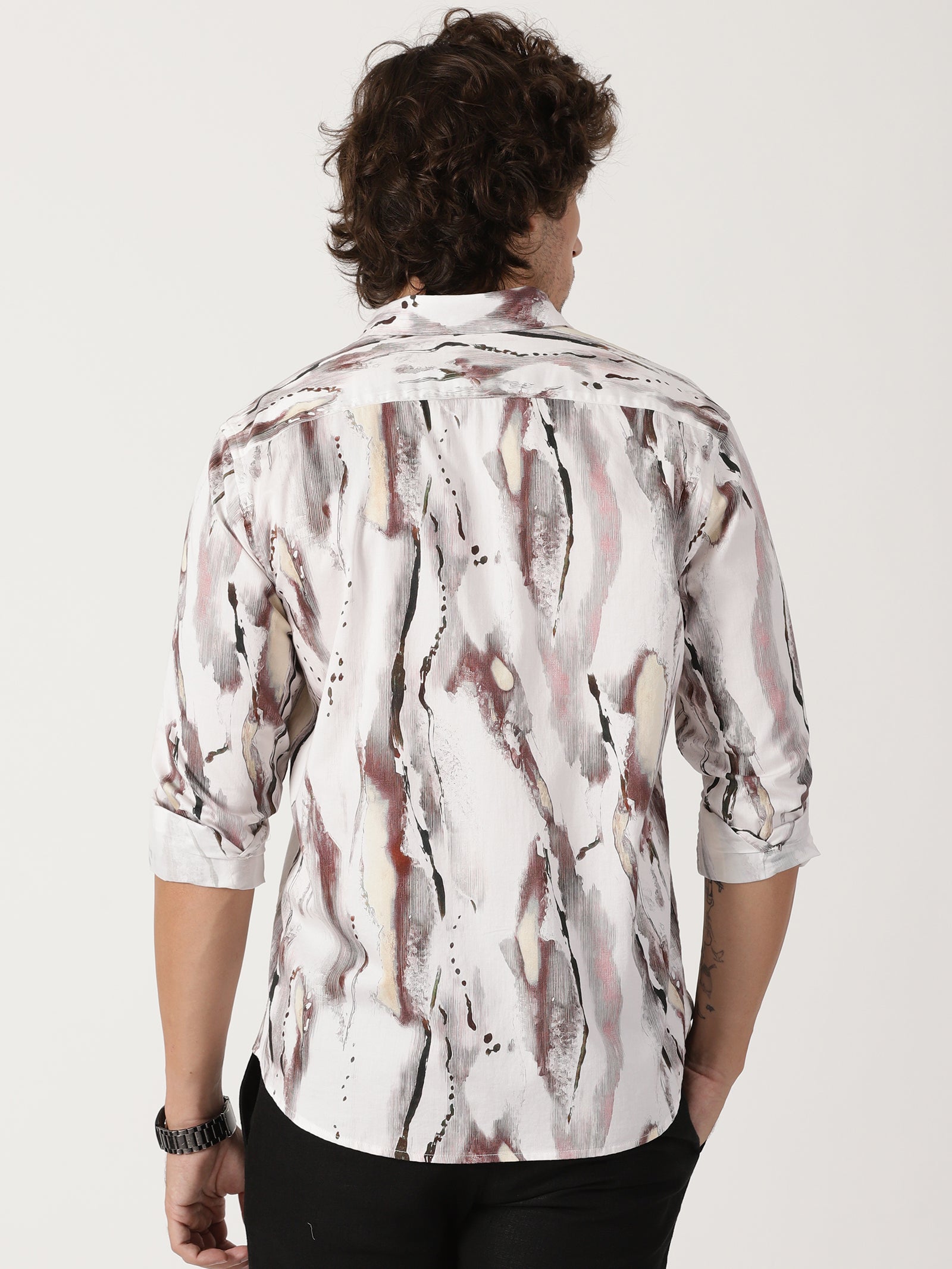 Abstract Brush Print Shirt