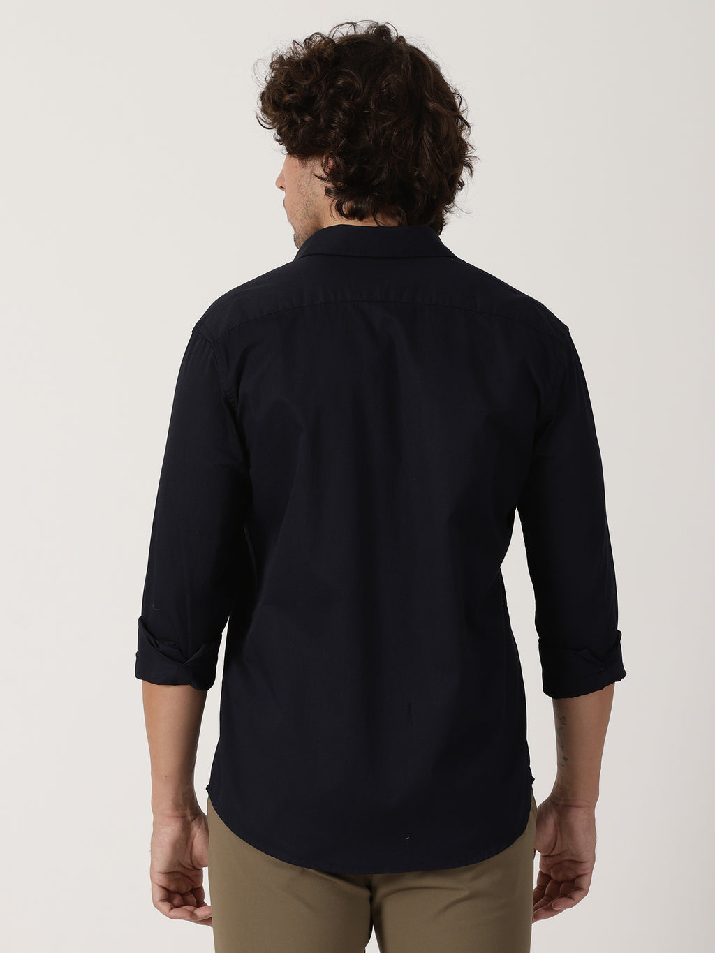 Navy Blue Solid Shirt