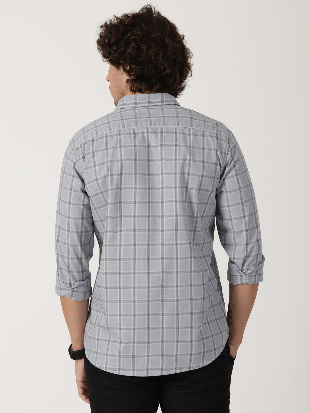 Light Grey Checked Shirt