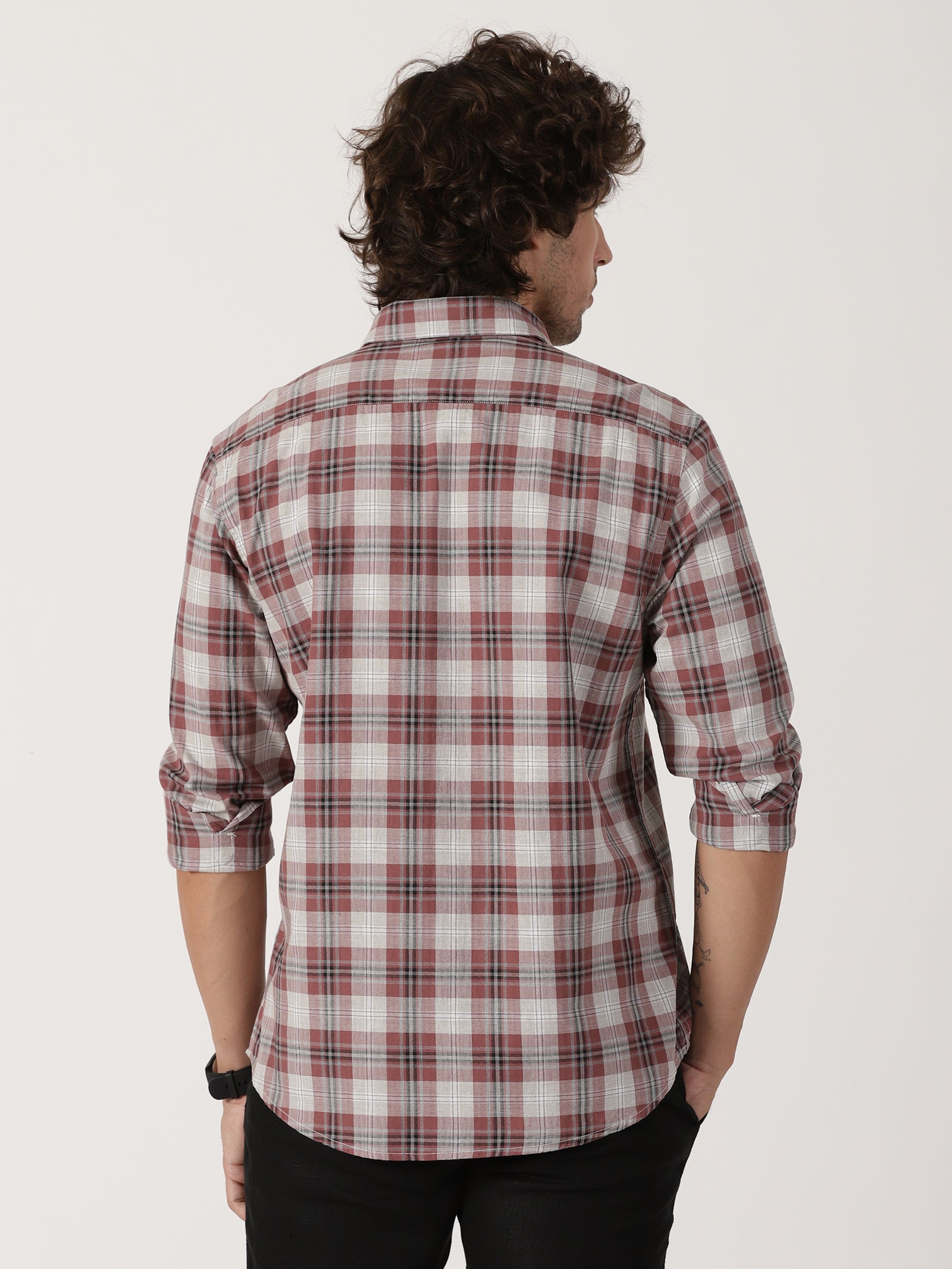 Maroon Checked Shirt