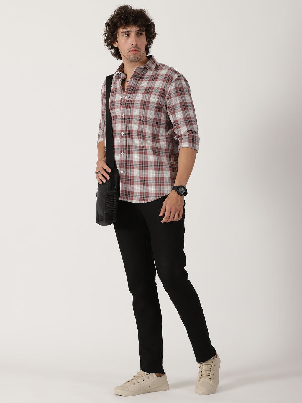 Maroon Checked Shirt