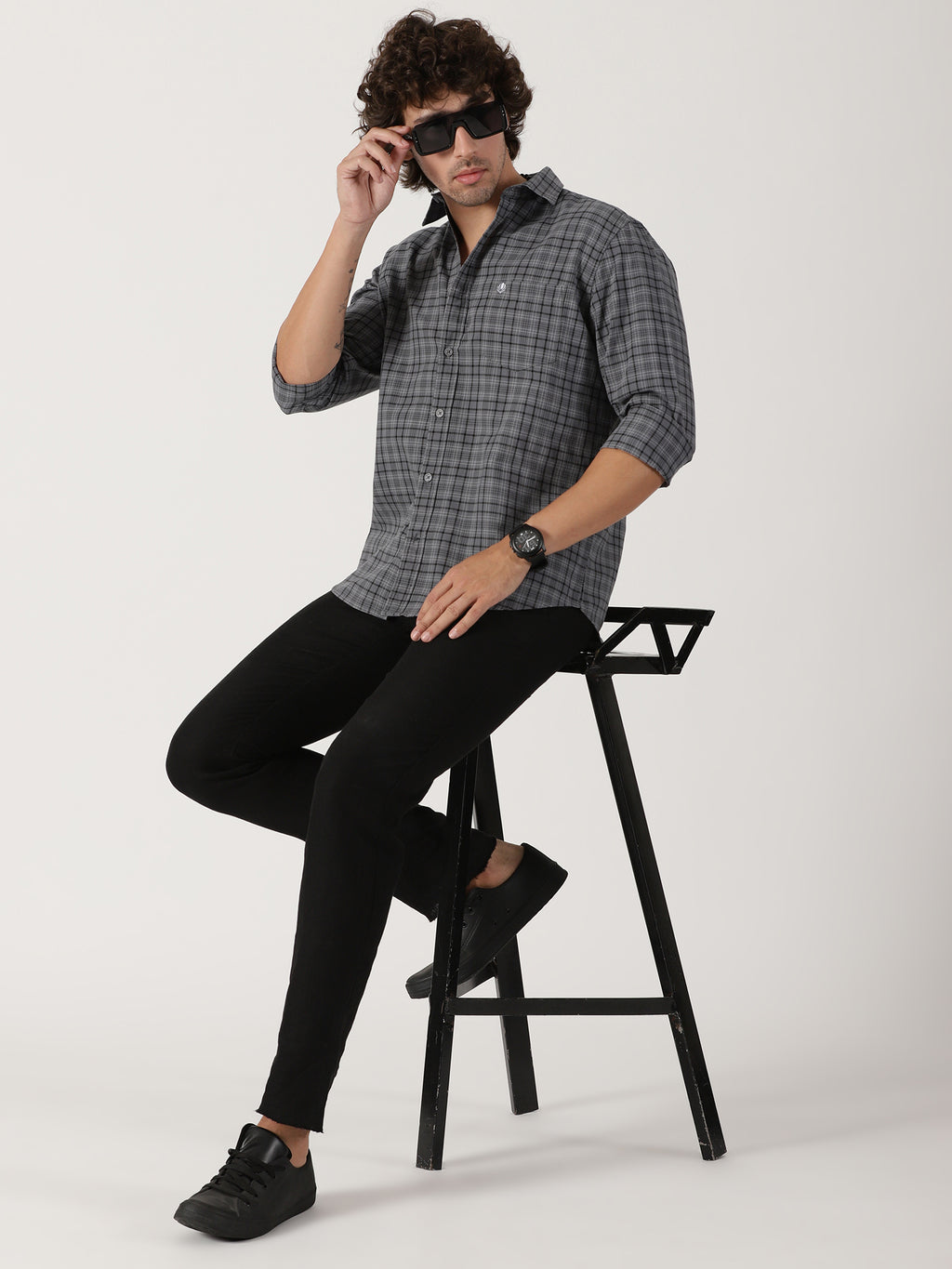 Grey Checked Shirt